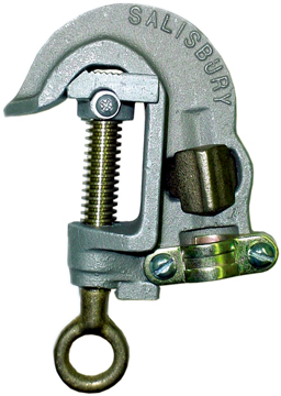 Salisbury 24466 1.25`` Aluminum ``C`` Type Grounding Clamp with Serrated Jaw - Spring Loaded - Acme Thread