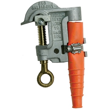 Salisbury 2531 Aluminum ``C`` Type Grounding Clamp with Smooth Upper Jaw and Curved Lower Jaw - Acme Thread