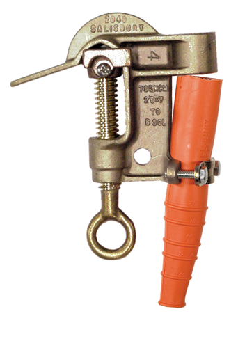 Salisbury 2937 1`` Bronze ``C`` Type Grounding Clamp with Smooth Jaw -Acme Thread