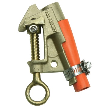 Salisbury 4260 Bronze ``C`` Type Grounding Clamp with Curved Serrated Lower Jaw - V Thread