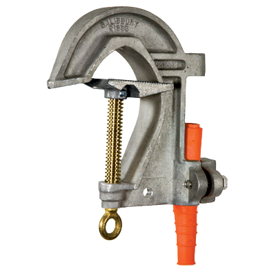 Salisbury 4283 Mounted 3.5`` Aluminum ``C`` Type Grounding Clamp for Substation Buses - Acme Thread