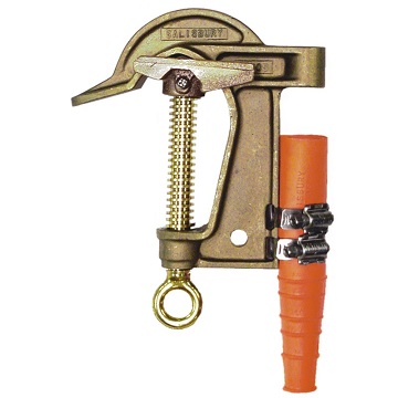 Salisbury 4295 2.4`` Bronze ``C`` Type Grounding Clamp with Smooth Jaw and Flat Lower Jaw - Acme Thread